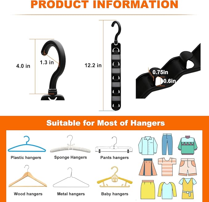 Closet Organizers and Storage,Upgraded Organization and Storage Clothes Hanger,10 Pack College Dorm Room Essentials,Sturdy Space Saving Hangers for Thick Clothe