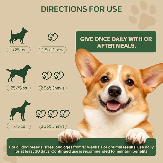 Probiotics for Dogs - Dog Probiotics for Yeast, Itchy Skin and Itchy Ears, Digestive Health, Diarrhea Relief, Gut & Immune Support - with 7 Enzymes, 3 Prebiotics & Omega-3 (Duck 120ct)