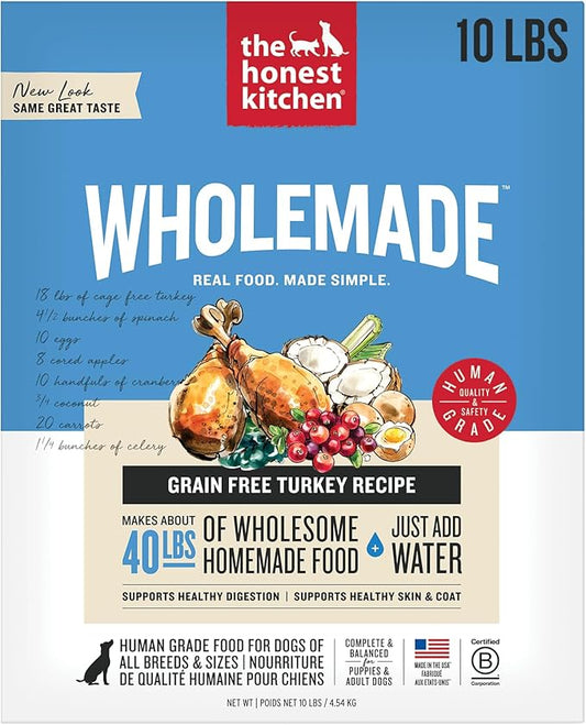 The Honest Kitchen Wholemade™ Dehydrated Grain Free Turkey Dog Food, 10 lb Box