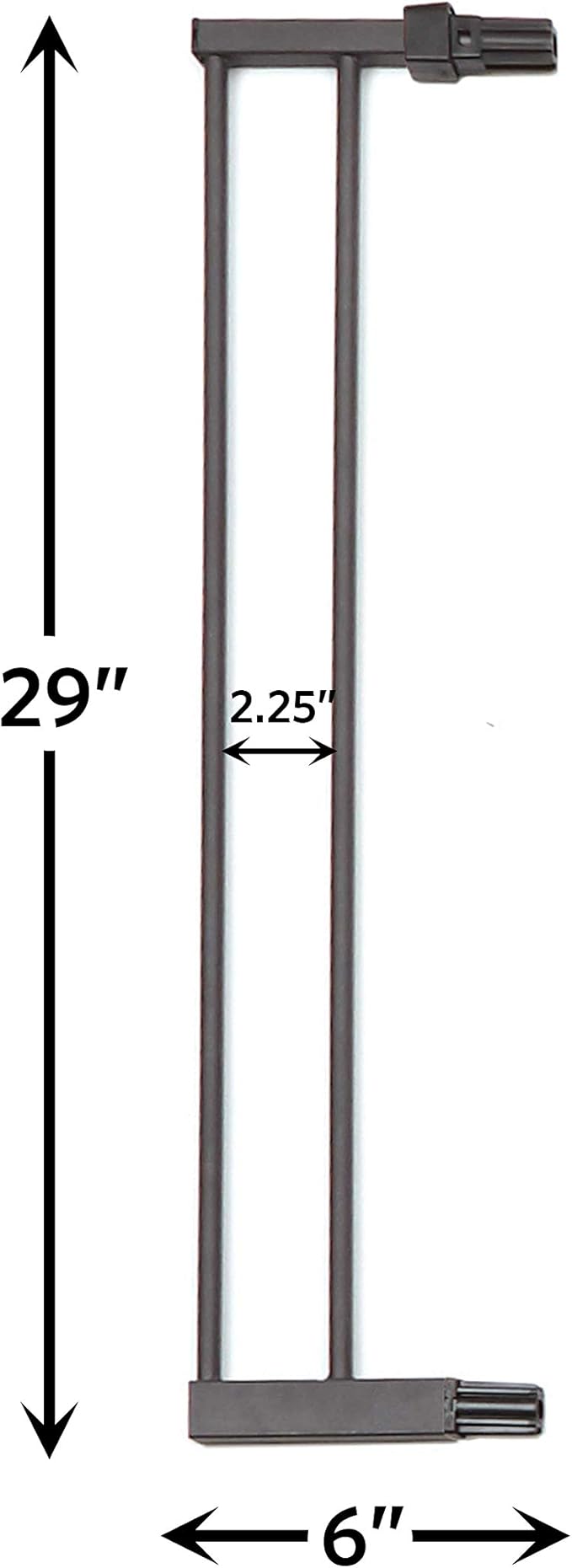 MidWest Homes for Pets Steel Pet Gate Extension; Pet Gate Extension Measures 6' Wide x 29' High in Textured Grahite (Fits MW Model # 2929SG & 2929SG-WD)