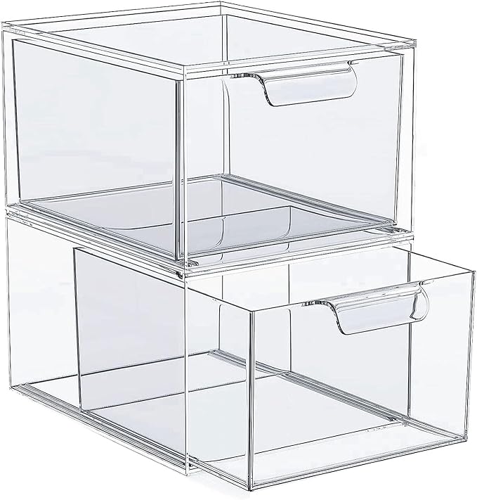 Clear Acrylic Storage Box Stackable Organizer for Cosmetics Jewelry Stationery Plastic Bins Acrylic Makeup Organiser