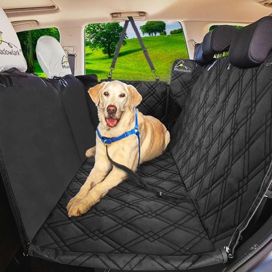 Waterproof Dog Car Seat Cover with Side Flaps, Black