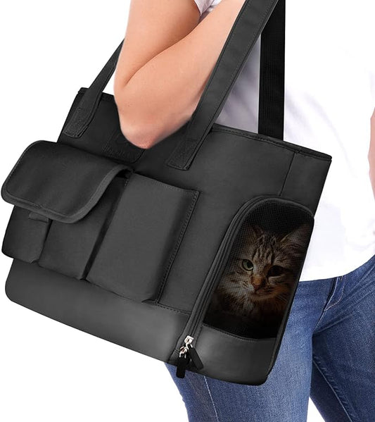 Johomviin Waterproof PU Leather Pet Carrier – Airline-Approved Soft-Sided Bag for Cats & Small Dogs
