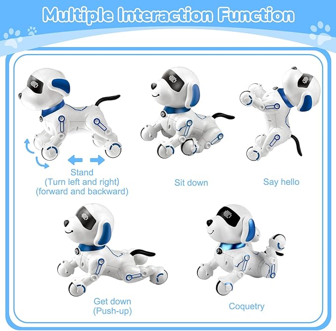Robot Dog Toys for Kids 8 9 10 11 12, Remote Control Dogs, Robot Dog for Kids 8-12, Pet Robotic, Electric Toy, Robotic Dogs, Toys for 5 6 7 8 9 10 11 12 Years Old Boys Girls, Blue