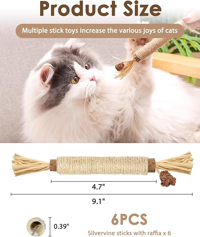 Tocirelo Silvervine Sticks for Cats & Cat Toys for Bored Indoor Adult Cats