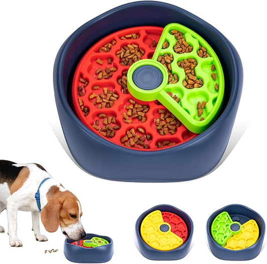 Star&Mi Slow Feeder Dog Bowls, 3-Layer Interactive Dog Puzzle Feeder, Dog Slow Feeder Bowl & Lick Bowl for Dogs, Non-Slip Dog Bowl Slow Feeder for Medium & Large Breeds, Holds 6–8 Cups