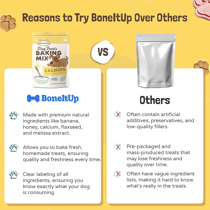 BoneItUp Dog Treats Mixes for Baking – Low Calorie Dog Treat Baking Mix with Nutrient-Rich Ingredients – Easy to Bake Puppy Cake Mix – 10 oz Pack for All Age Groups