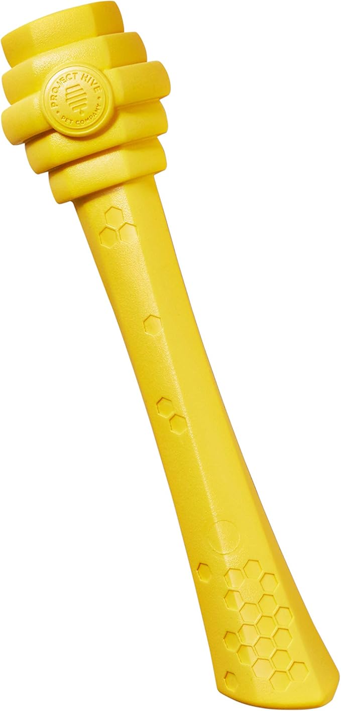PROJECT HIVE ·PET COMPANY· - Hive Dog Fetch Stick for Large Breeds - Dog Stick Toy - Floats in Water - Treat Dispenser Toy - Durable and Tough - Made in The USA