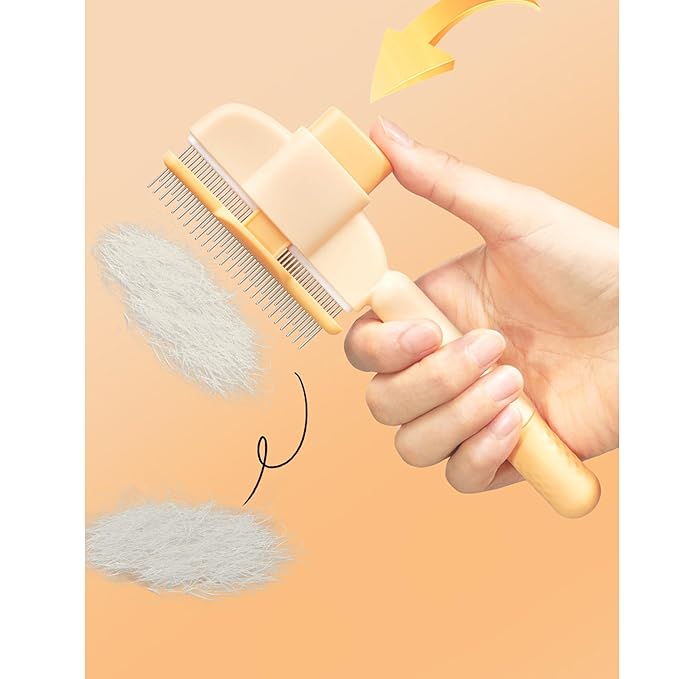 Pet Brush Set of 2 for Dogs & Cats – Stainless Steel Bristles, Durable ABS Handle – Yellow & Green – For Short & Long Hair