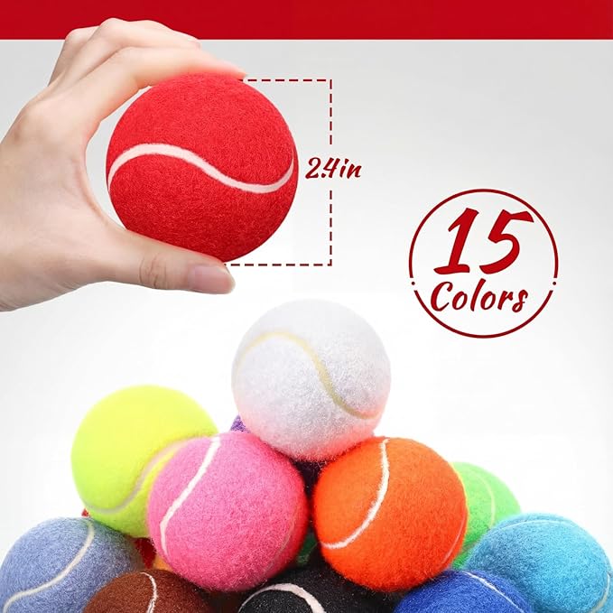 Yunsailing 45 Pcs Dog Tennis Balls Bulk 2.5 Inch Tennis Balls for Dogs Colored Mini Pet Toy Bulk for Large Medium Small Puppy Training Exercis