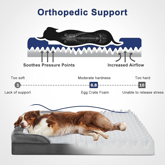 FetchMart Orthopedic Dog Bed for Large Dogs — XL Waterproof Sofa Bed | Washable, Non-Slip