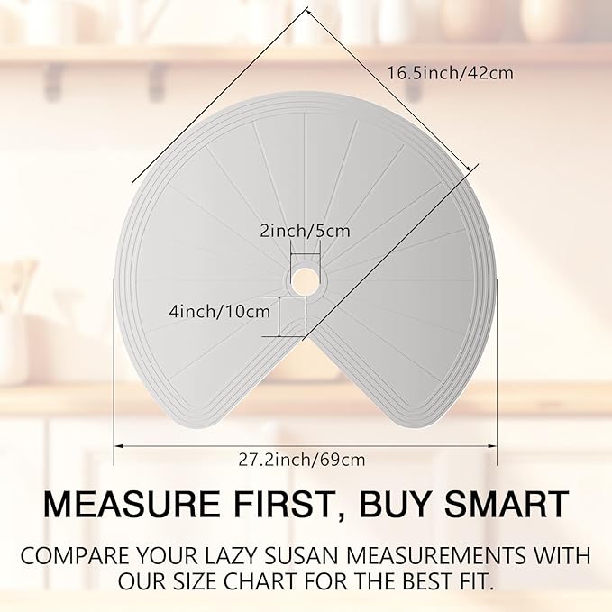 Lazy Susan Turntable Organizer - 28 Inch Rotating Tray for Kitchen Cabinet, Dining Table, Countertop