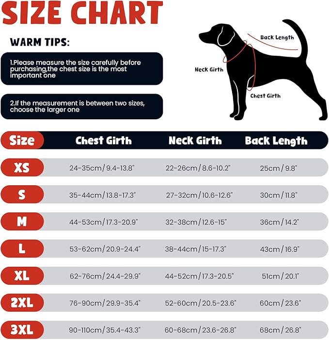 Warm Dog Coat,Waterproof Jacket in Winter Adjustable and Reversible Doggy Fleece Outfit,Thick Clothes with Foldable Collar for Puppy in Cold Days,2XL Red