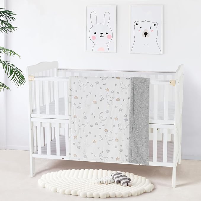 CREVENT Gift Set for Newborns -Diaper Caddy Organizer Basket with 2 Blankets, 1 Taggie, 1 Lovey, 3 Socks，1 Gift Bag with Ribbon - Welcome Essential Baby Shower (Neutral