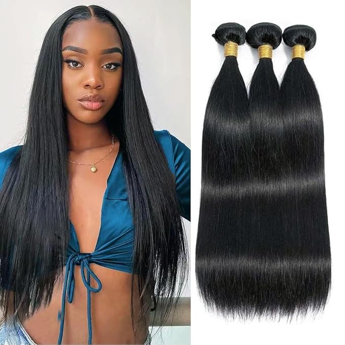 Selian Hair Straight 3 Bundles Human Hair 22 22 22 Inch Unprocessed Brazilian Virgin Hair 300g/Pack Natural Black Color Human Hair Extension for Women