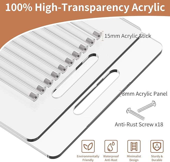 Acrylic Shoe Rack for Entryway, 3-Tier Free Standing Shoe Organizer, Minimalist Design Perferct for Door Entrance, Closet, Living Room (XL)