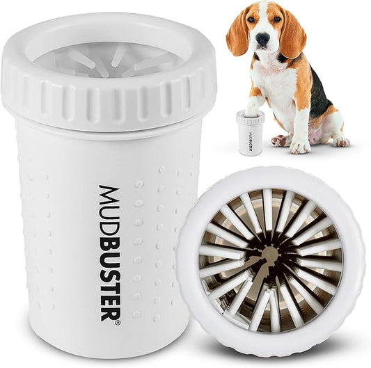 Dexas MudBuster Portable Dog Paw Cleaner, Medium, Bright White Special Edition, Premium Pet Supplies and Accessories