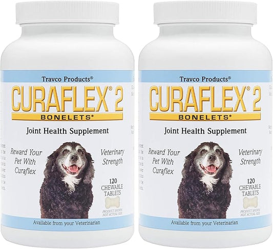 Nutramax Curaflex 2 Joint Health Supplement for Dogs, 120 Chewable Tablets (Pack of 2)