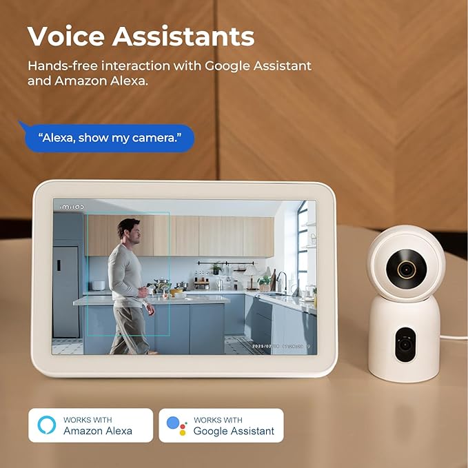 IMILAB C30 Dual 3K+3K Indoor Security Camera, 360° Pan Tilt Pet/Baby/Kid Camera, Room Cam w/Human & Pet Tracking, Smoke Detection, Color Night Vision, 5G WiFi Plug-in Cam, Wall Mount, No Monthly Fee