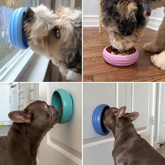 Dog Lick Bowl, Animire Freeze Lick Mat for Dogs, Non-Slip Slow Feeder Licking Bowl Enrichment Treat for Distraction Anxiety Relief, Food Grade Silicone, Dishwasher Safe(Pastel Purple,L)