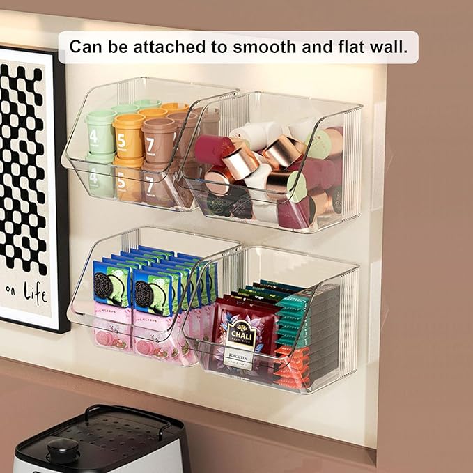 K Cup Holder Tea Bag Organizer, Coffee Pod Holders for Keurig Nespresso Vertuo Pods Kcup Sugar Packet Creamer Holder Tea Rack Coffee Bar Accessories (Stacking A)