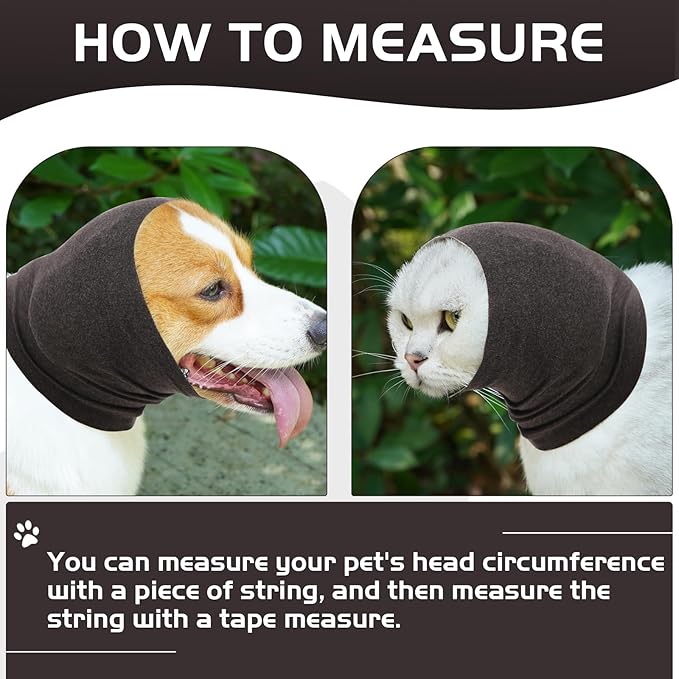 Nanaki Dog Head Cover Quiet Headband, No Shake Ear Wrap Anxiety Relief & Calming Hoodie Dogs, Hood for Doggy, Pet Ear Protector Cover Muffs for Pet Noise Protection Grooming Bathing Fireworks