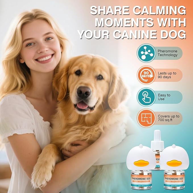 Dog Calming Pheromones Diffuser Advanced Kit Appeasing Pheromone Diffuser for Anxiety Relief Reduce Aggression Fighting Barking Stressto Calm Pet 5 in 1