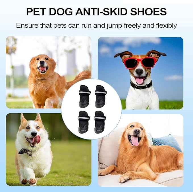 Dog Shoes | Elastic Breathable Anti-Slip Booties,Small Dog Shoes | for Puppy Pet Walking Camping Hiking Outside Floors Night
