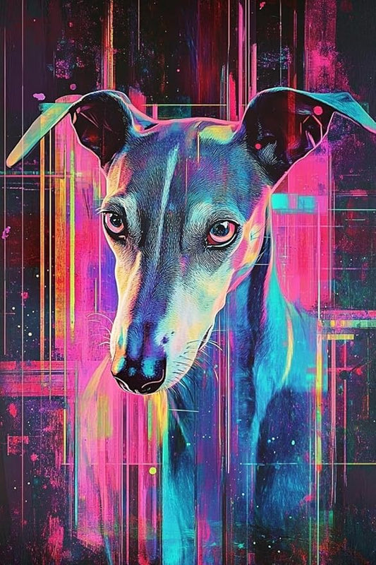 LTCZ Colorful Greyhound Diamond Art Painting Kits for Adults, Animal 5d Diamond Painting Dots Art Kits for Adults Beginner, Home Wall Decor 16 * 24Inch