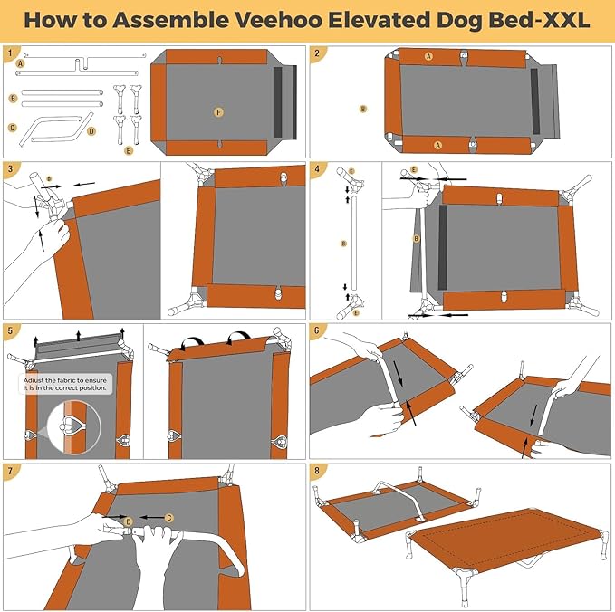 Veehoo Outdoor Elevated Dog Bed Large Sized Dogs, XXL Cooling Raised Dog Cots Beds Training Platform Off Ground Hammock with Breathable Mesh, No-Slip Feet, 59"x37.5", Black Silver