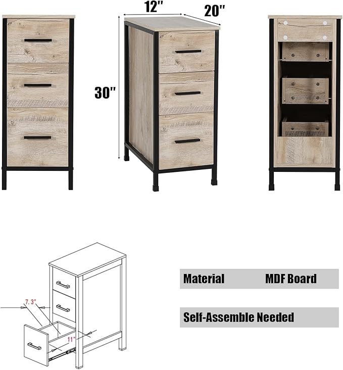 eclife 36" Bathroom Vanity Sink Combo Modern Metal Stand Cabinet W/Bottom Shelf & Storage Side Cabinet, Oak (Without Sink)