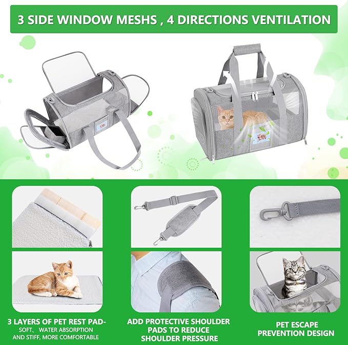 Mesh ventilation window detail on cat carrier