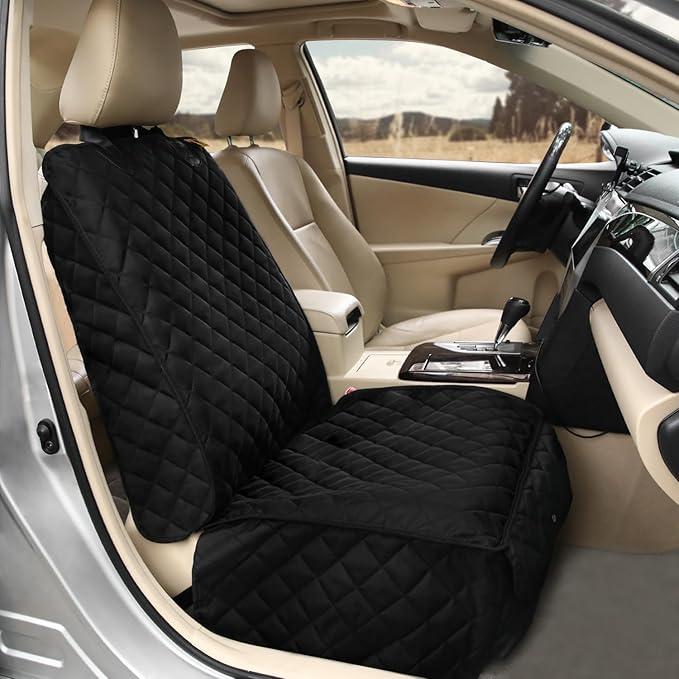 Deluxe Dog Seat Cover for Front Seat-More Durable Waterproof Front Seat Protector, High Heat Resistant and Nonslip Front Seat Cover for Dogs Kids, Universal Size