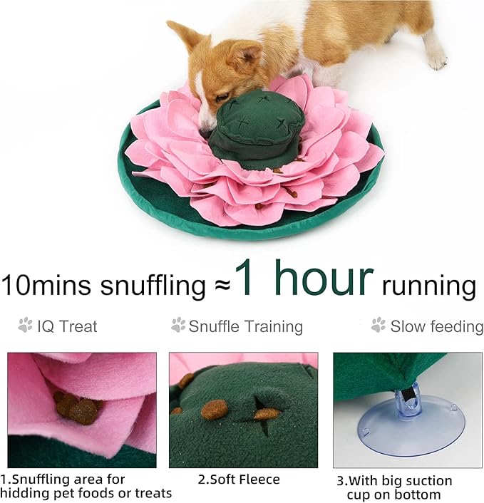 Pet Snuffle Mat for Dogs,Interactive Feed Game/Dog Puzzle Toy, Slow-Feeder-Bowl Travel Use,Simulating Grassland for Boredom, Encourages Natural Foraging Skills,Dog Treat Dispenser