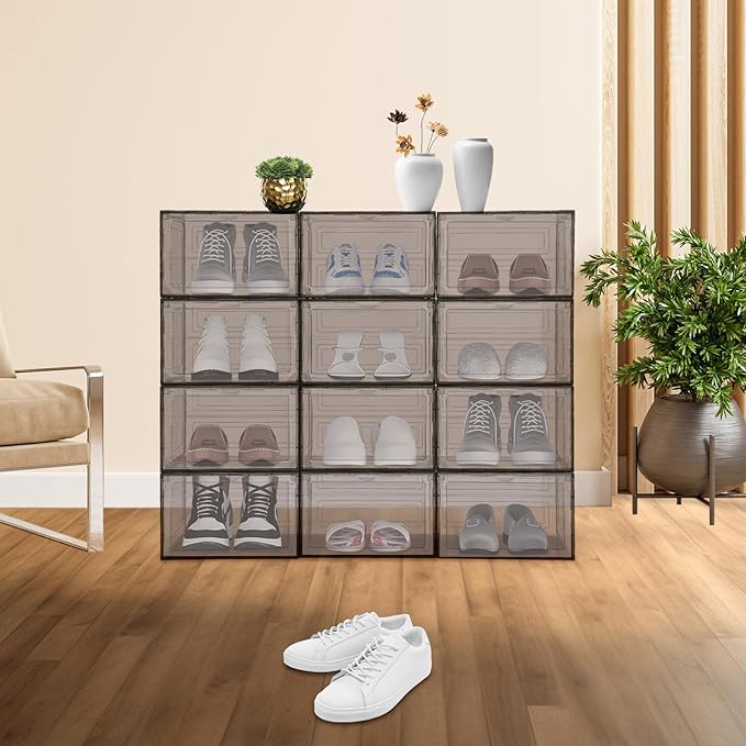 Shoe Showcase,Acrylic Shoe Display Case,Shoe Box,Shoe Boxes Stackable,Sneaker Display Case,Shoe Collection Display,Large Shoe Storage Boxes Organizers for Closet,Drawer Organize Unit,for Clothes
