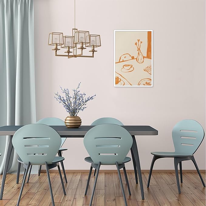 Cute Sneaky Dog Kitchen Poster Scandi Breakfast Coffee Canvas Wall Art Whimsical Abstract Animal Sketch Aesthetic Prints Painting For Living Room Kitchen Dining Room Wall Decor 12x16in Unframed
