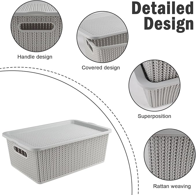 Geyecete Dog toy basket storage bins Stackable Plastic Pantry Bins with Lids Storage Basket torage bins with lids Pet/Pet Toy Storage Bin Doy Toy Box