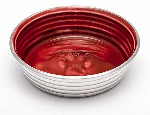 Loving Pets - Le BOL Dog Food Water Bowl Enamel Ceramic Bowl No Tip Stainless Steel Pet Bowl No Skid Spill Proof (Small, Bordeaux)