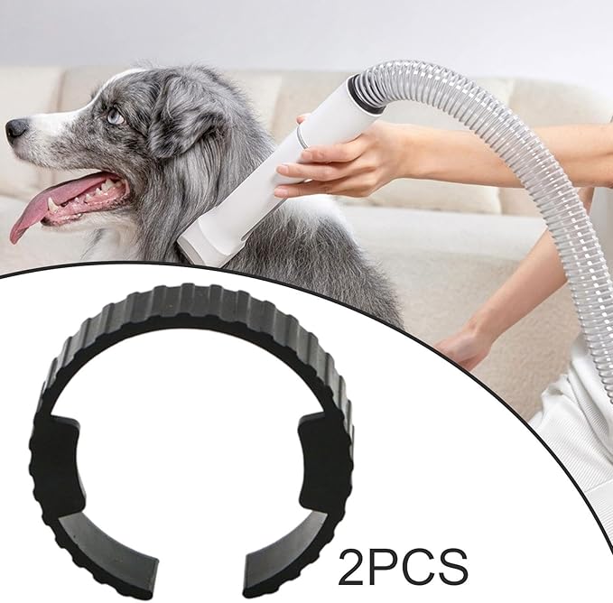 Generic 2 Pieces Dryer Hose Spare Rings, Pet Dryer Hose Clamps Wear Resistant Pipe Joint Clamp Replacement Pet Blower Accessory, Style B