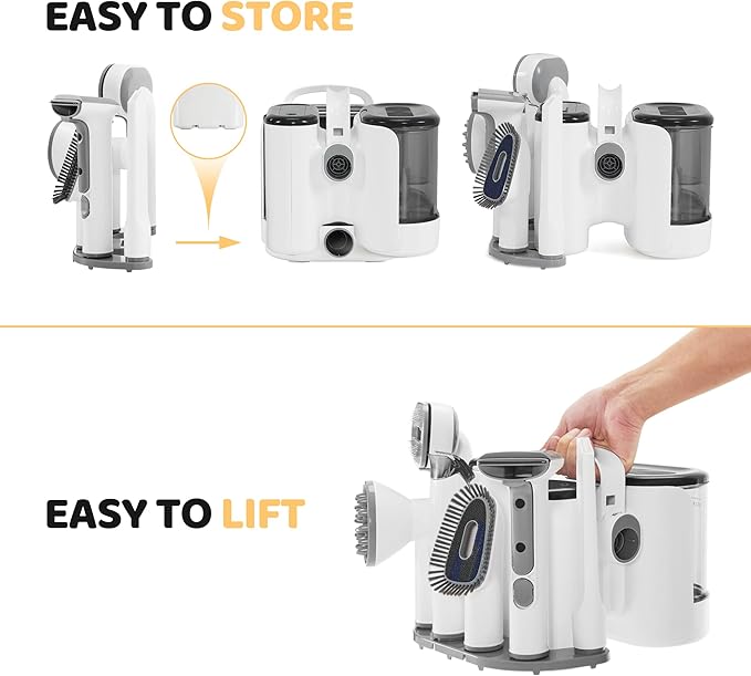 Exacme 7 in 1 Dog Grooming Vacuum & Dryer Grooming Kit, Suction Pet Hair with 2.5L Dust Cup, Adjustable Speed and Temperature Cat Dog Blow Dryer, PV3687