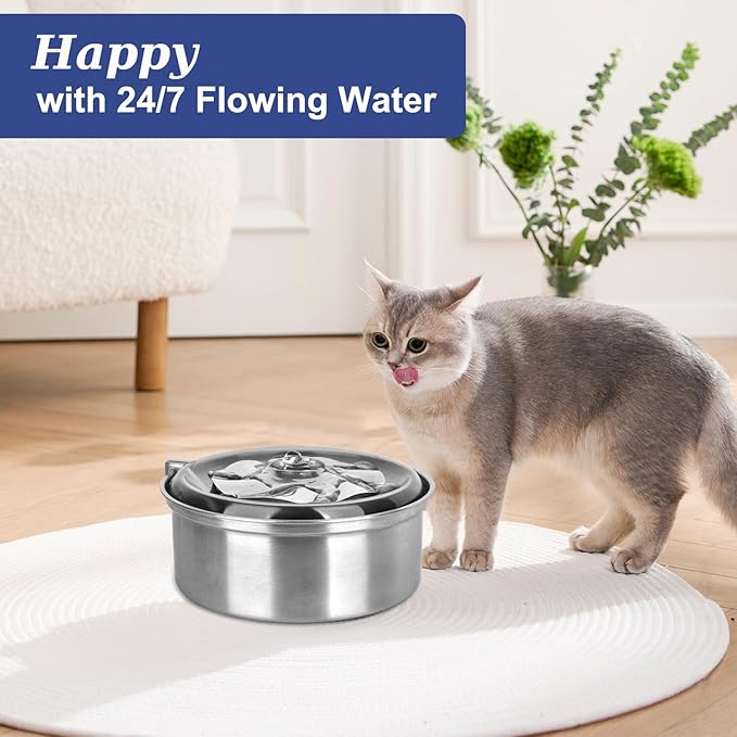 Cat Water Fountain Stainless Steel & 6 Pack Filter