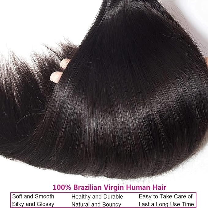 Selina Straight 3 Bundles Human Hair 8 8 8 Inch 300g Bundles 100% Unprocessed Brazilian Virgin Hair Bundles Straight Remy Hair Extensions Natural Black Color