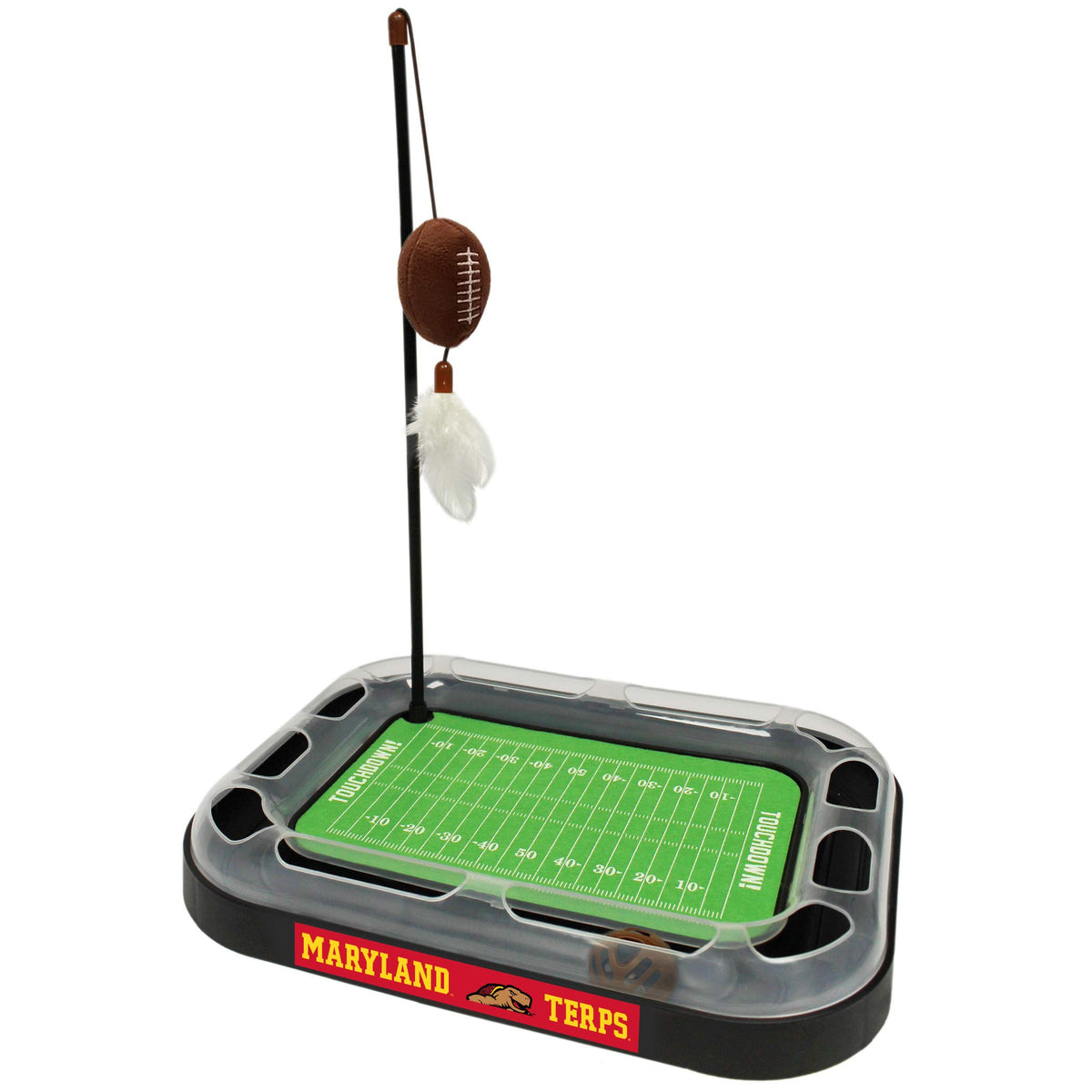 Pets First CAT Scratcher & Plush Football Toy with Catnip, Feather & Jingle Bell Interactive Ball - 5-in-1 Kitty Toy