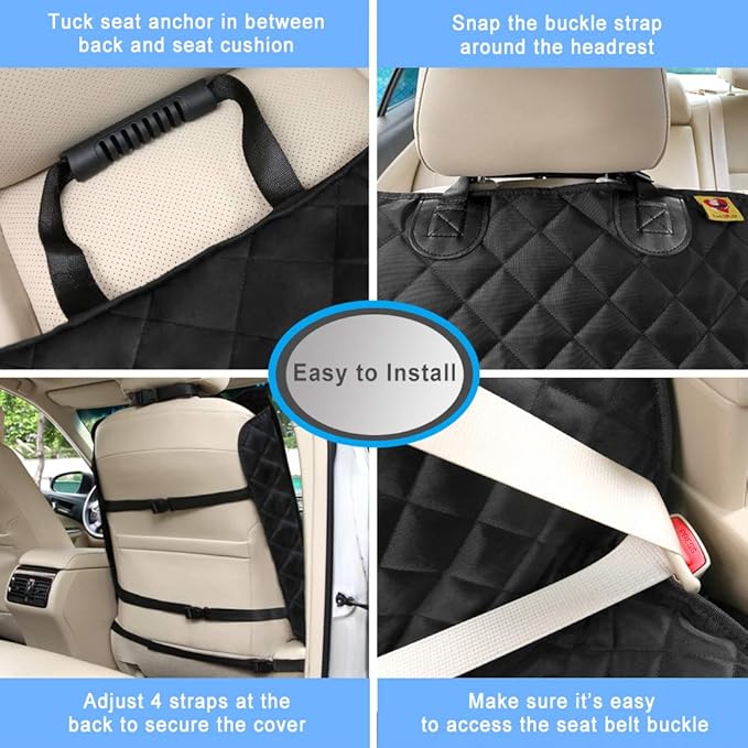 Deluxe Dog Seat Cover for Front Seat-More Durable Waterproof Front Seat Protector, High Heat Resistant and Nonslip Front Seat Cover for Dogs Kids, Universal Size