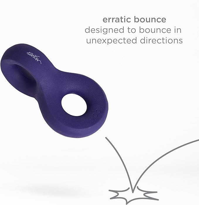 Ubbi x Karim Rashid Chomp Dog Chew Toy for Medium to Large Dogs, Durable Natural Rubber Interactive Bouncing Toy for Aggressive Chewers, Dishwasher Safe, Purple