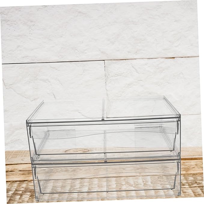 CHILDWEET 2pcs Detachable Acrylic Cosmetic Storage Box Stylish Organizer for Makeup Accessories and Items for Bathroom and Vanity Organization