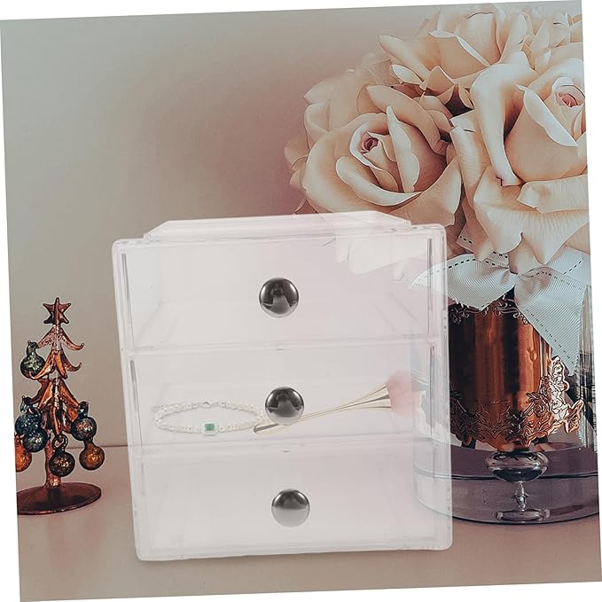 Multi-use 3-Tier Drawer Storage Box Acrylic Desktop Organizer Lids for Makeup Jewelry Office Sundry Stylish and Practical