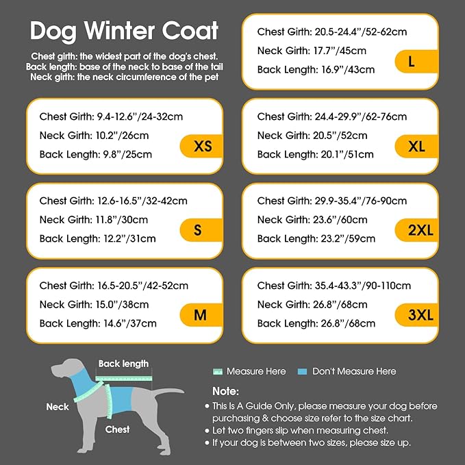 Dog Winter Coat Warm Padded Puppy Jacket Windproof Water Resistant Clothes for Small Medium Large Pets Christmas Sweater Outfit Vest(Black, 3XL)