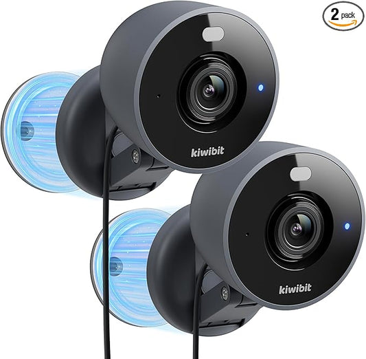 2K Security Camera Indoor/Outdoor, Pet Camera, Baby Monitor, Magnetic Mount, AI Detection, Color Night Vision, SD & Cloud Storage, Compatible with Alexa, 10FT Extra-Long Cable