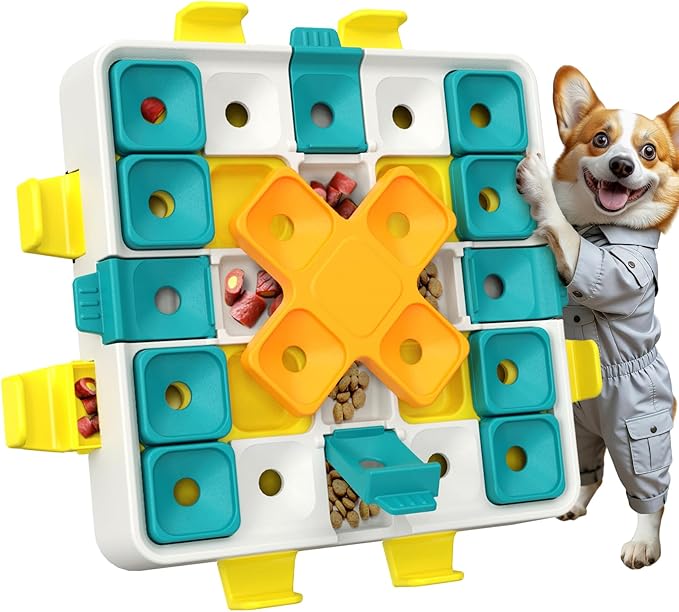 KADTC 2 Levels of Challenge Advanced Dog Puzzle Toy, Brain-Teasing Cube,U.S. Brand & Design,Interactive Boredom Buster for Smart Dogs Small Medium Large All Breeds Mental Stimulation Enrichment Toys